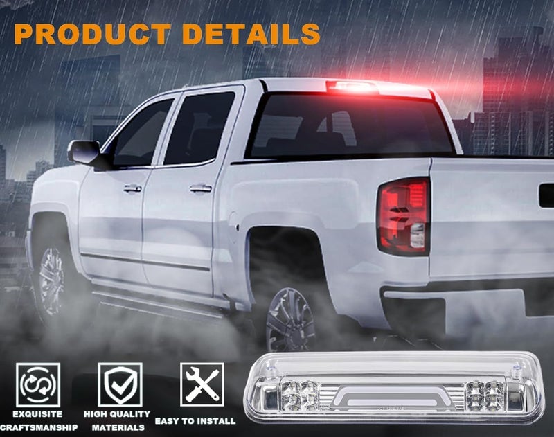 GPLUS Rear LED Third Brake Light Compatible With Ford F150 2004-2008 3RD Cargo Led Tail Lamps Clear lens Chrome Housing - Image 3